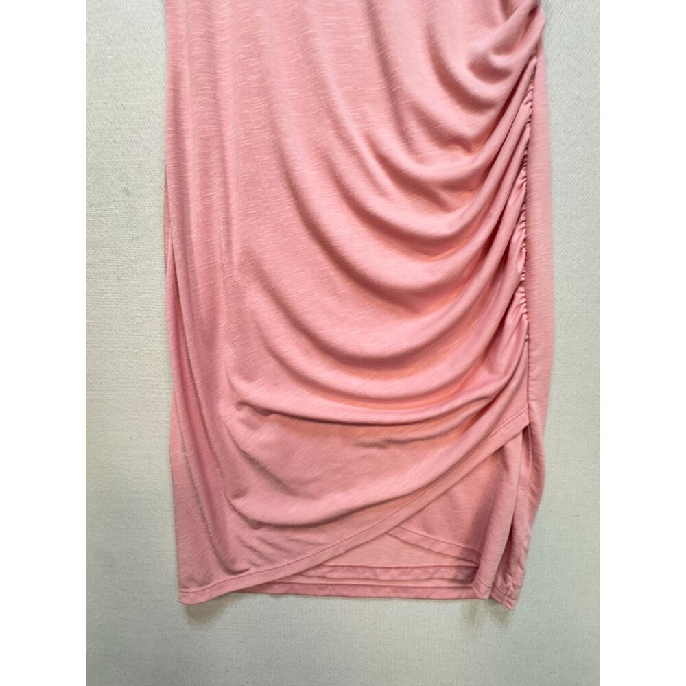 Nine West Women's Side Ruched Midi T-Shirt Dress Size S Pink Sleeveless Stretch - Picture 6 of 11